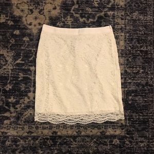 white lace pencil skirt, new with tags